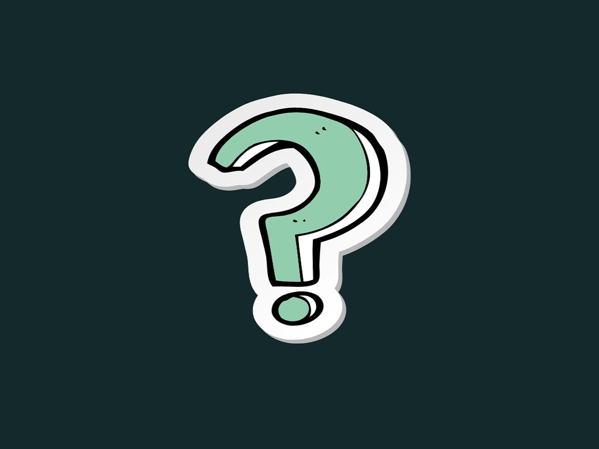 Question mark on dark green background