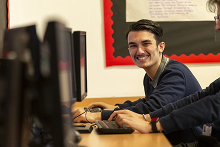 Kieran Boxall in IT classroom